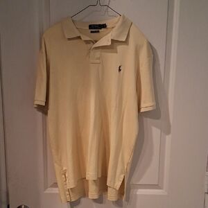 Ralph Lauren Pale Yellow Polo Shirt with Embroidered Pony